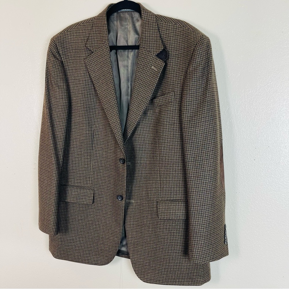 Oscar De La Renta Men's Brown Checkered Blazer - Picture 3 of 10